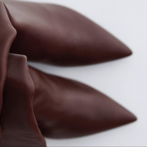 NWT. Zara Heeled High Leather Boots. Size 6.5 - Picture 6 of 6